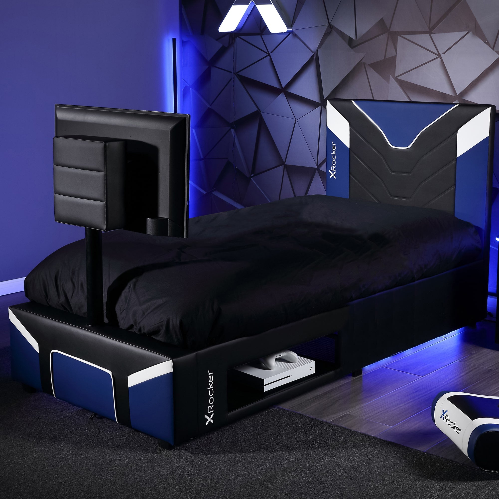 X Rocker Cerberus Twist TV Bed - Blue