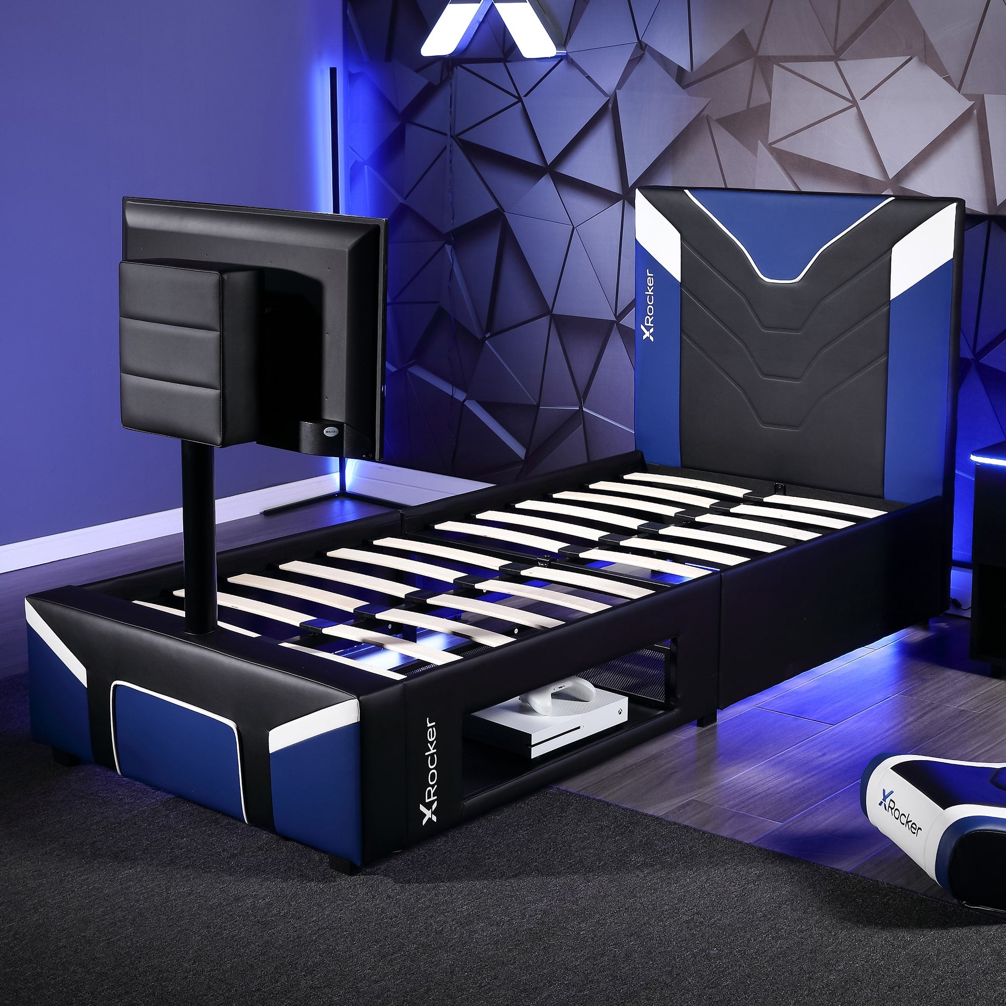 X Rocker Cerberus Twist TV Bed - Blue