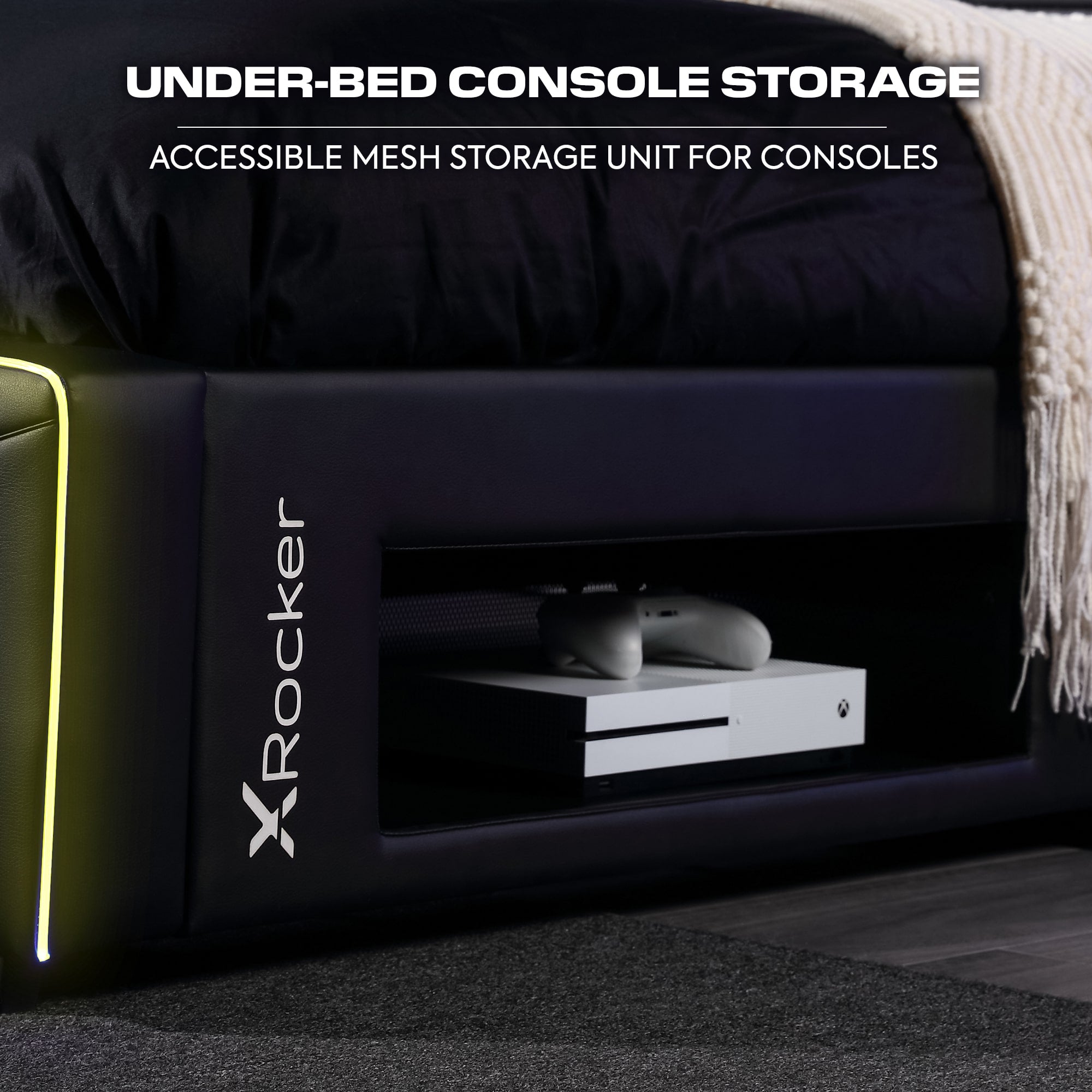 Bed Led Rocker X Rocker Oracle Neo Fibre LED Gaming Bed — The Modern Cave Australia