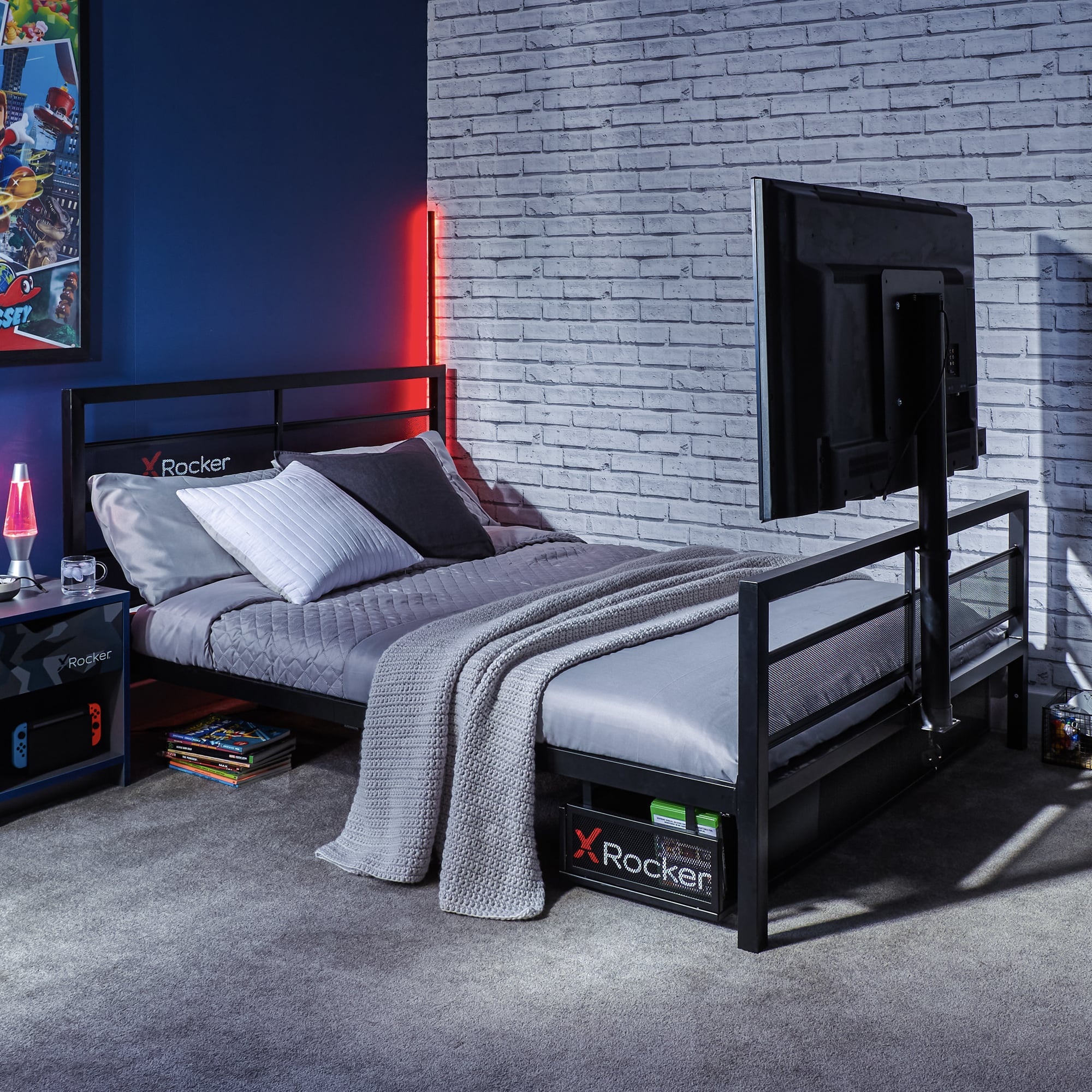 X Rocker Base Camp X Rocker Basecamp Gaming Double Bed - Black — The Modern Cave Australia