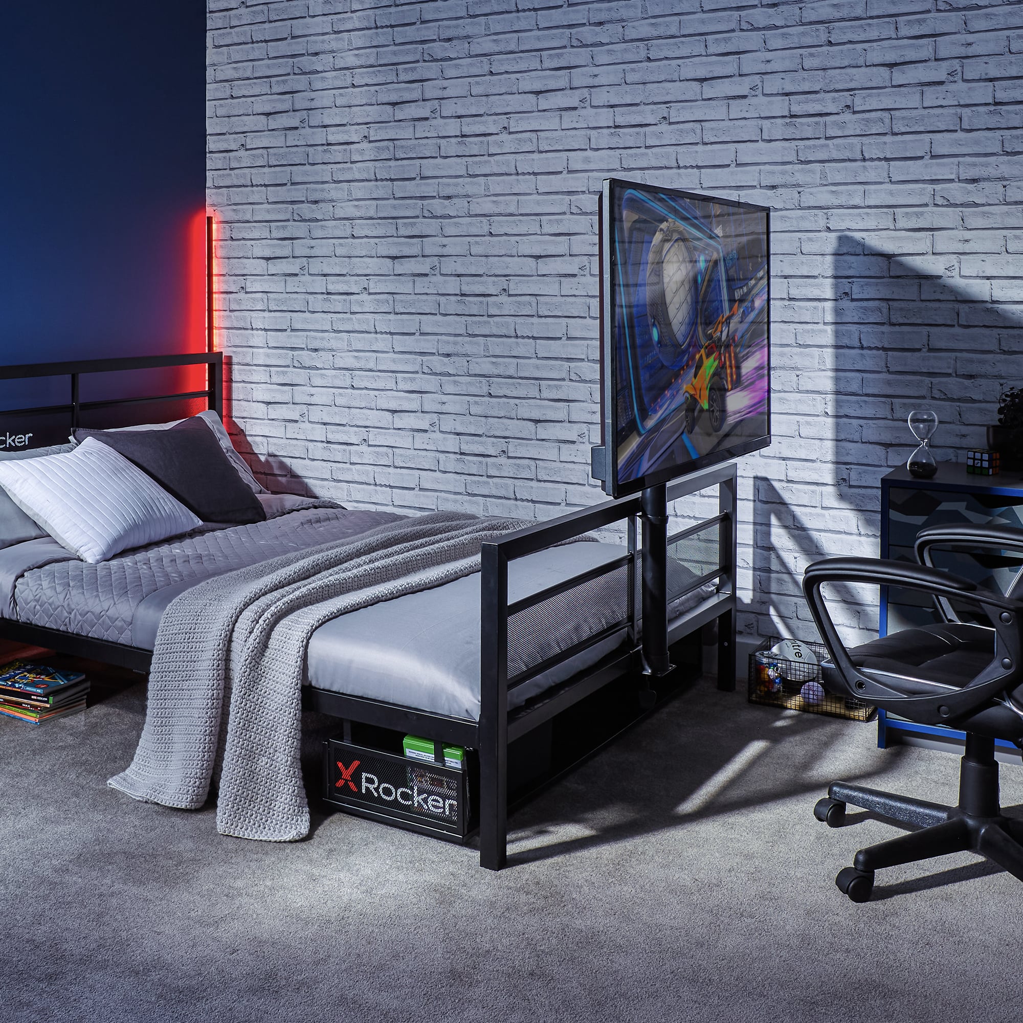 X Rocker Basecamp Gaming Double Bed - Black — The Modern Cave Australia