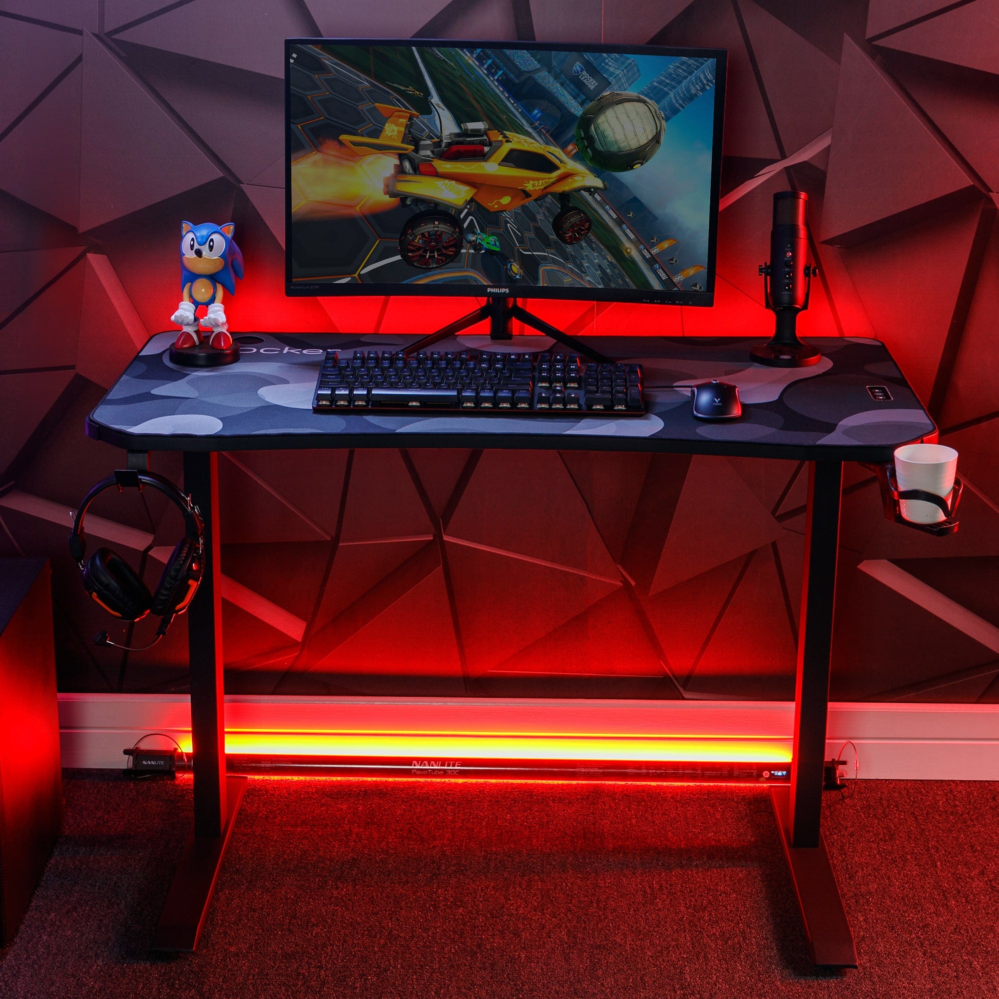 X Rocker Cobra RGB 110cm Gaming Desk with App Controlled LED Lighting