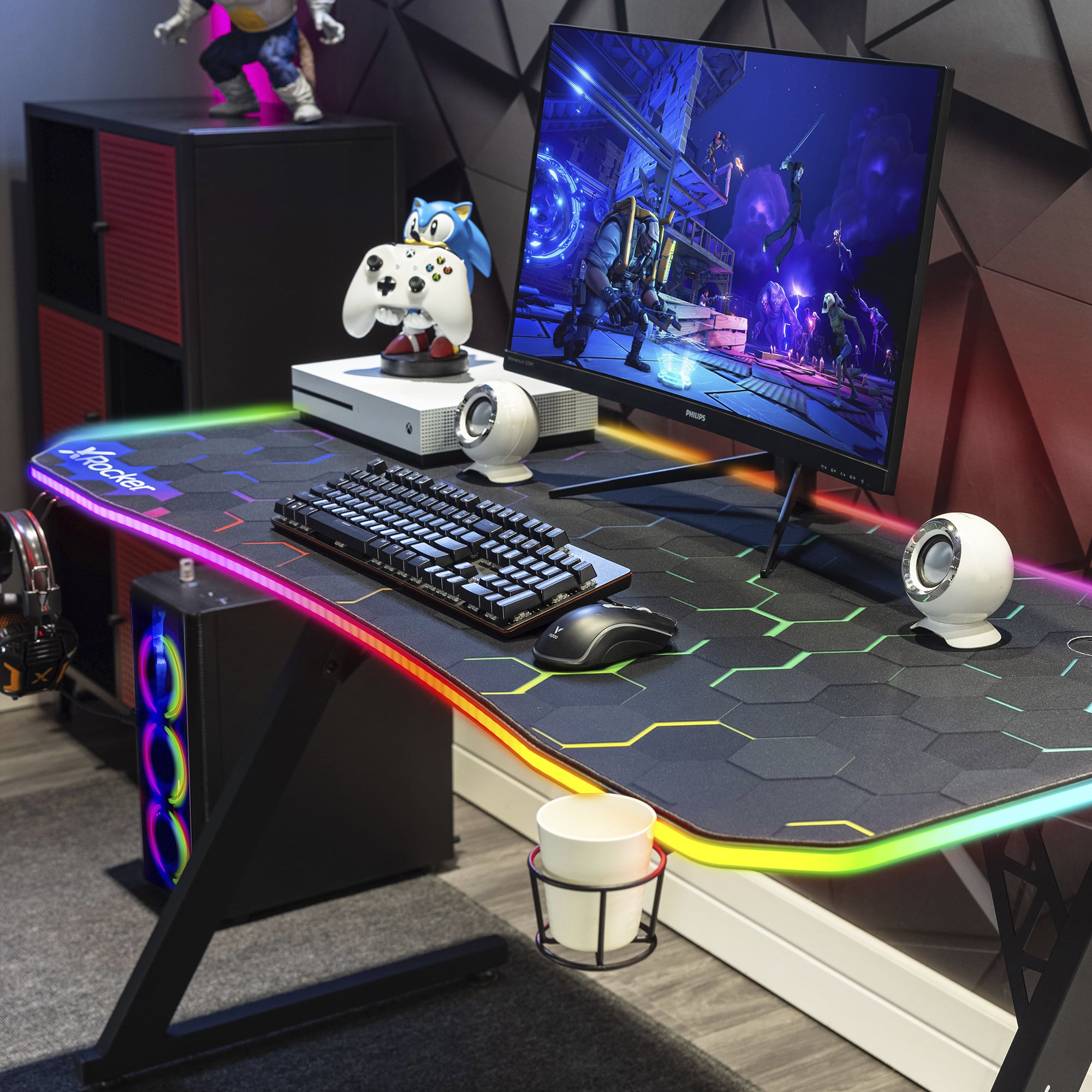 X Rocker Pulsar RGB XL Gaming Desk with Neo Motion Sync App Control