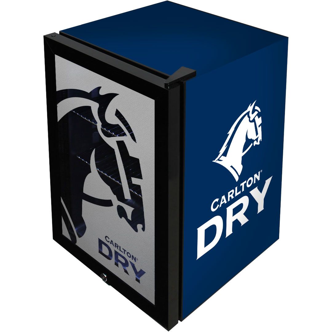 Carlton Dry Branded Glass Door Bar Fridge With Cool Frosted Door Logo
