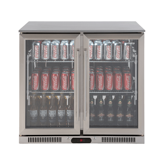 Euro Appliances 208lt Two Door Beverage Cooler - Stainless Steel