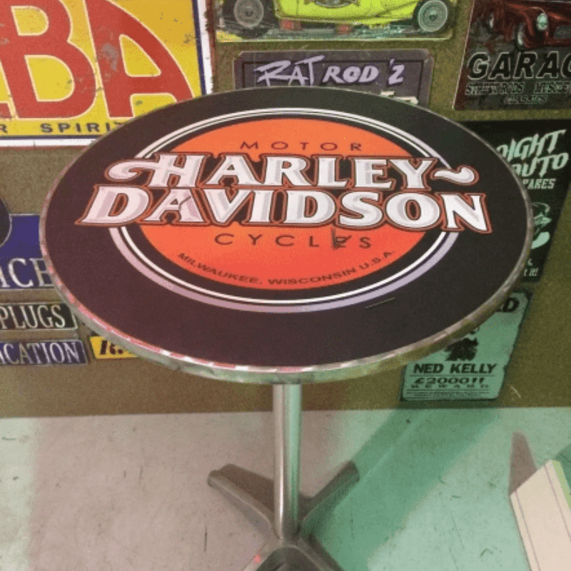 Harley Davidson Scroll Bar Table