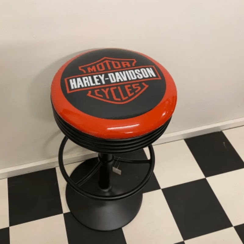 Harley Davidson Shield Black Bar Stool