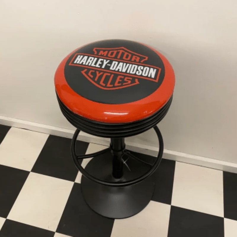 Harley Davidson Shield Black Bar Stool