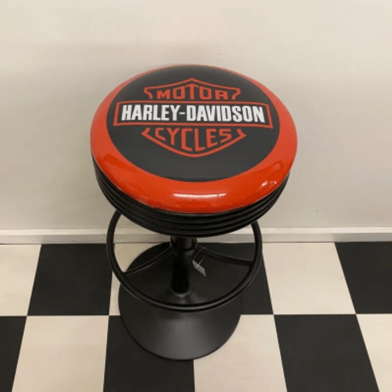 Harley Davidson Shield Black Bar Stool