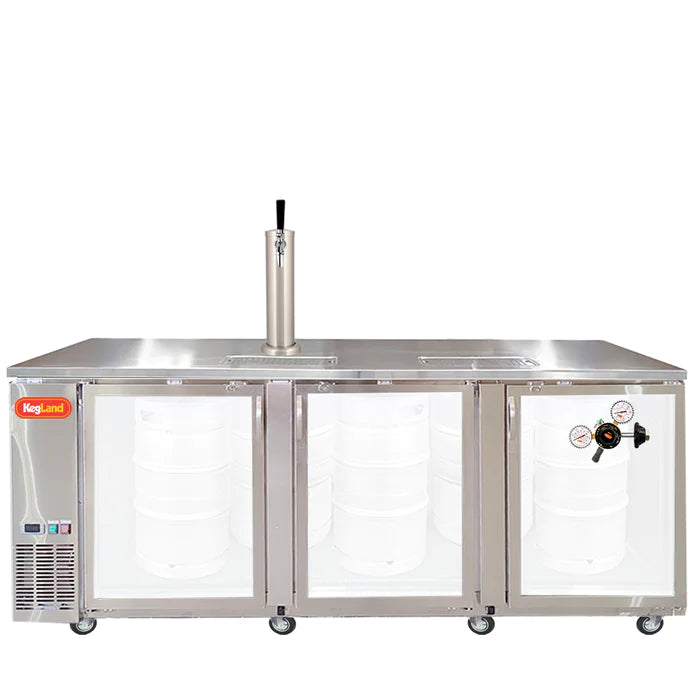 Grand Deluxe 3 Stainless Steel Three Glass Door Kegerator