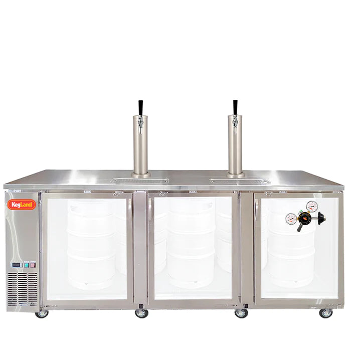 Grand Deluxe 3 Stainless Steel Three Glass Door Kegerator