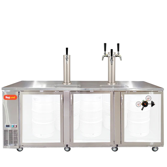 Grand Deluxe 3 Stainless Steel Three Glass Door Kegerator