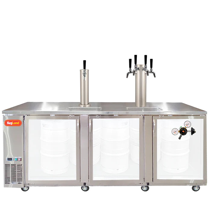 Grand Deluxe 3 Stainless Steel Three Glass Door Kegerator