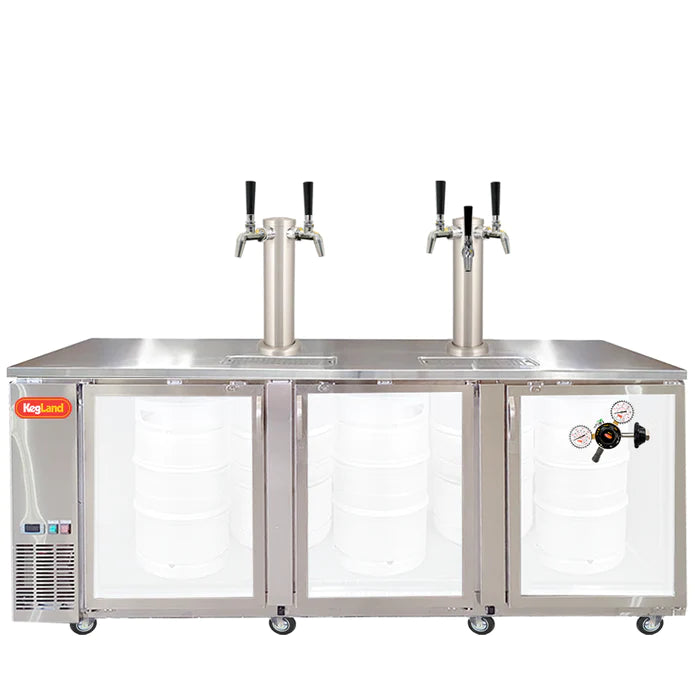 Grand Deluxe 3 Stainless Steel Three Glass Door Kegerator