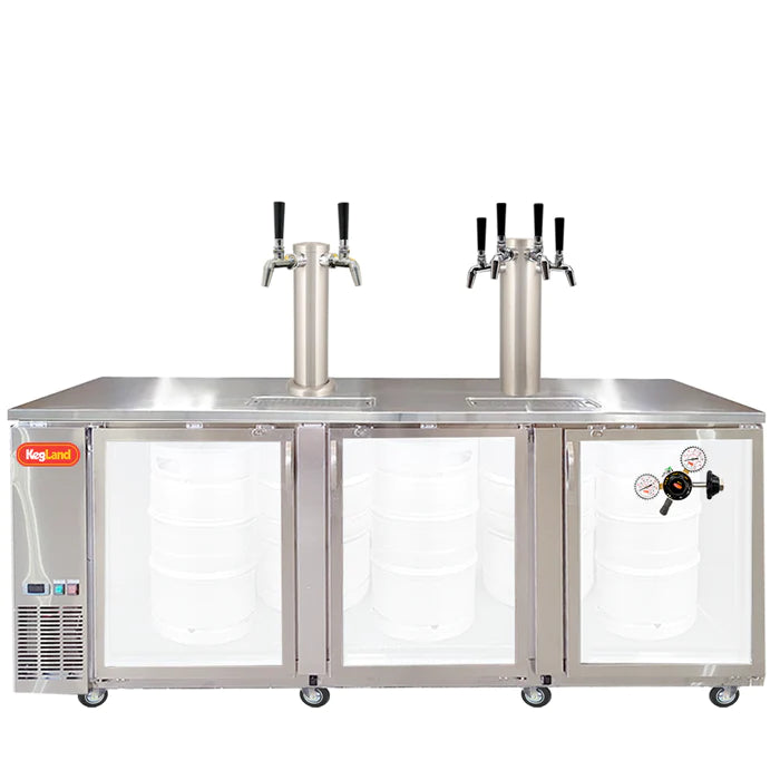 Grand Deluxe 3 Stainless Steel Three Glass Door Kegerator