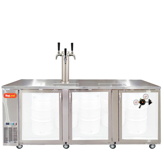 Grand Deluxe 3 Stainless Steel Three Glass Door Kegerator