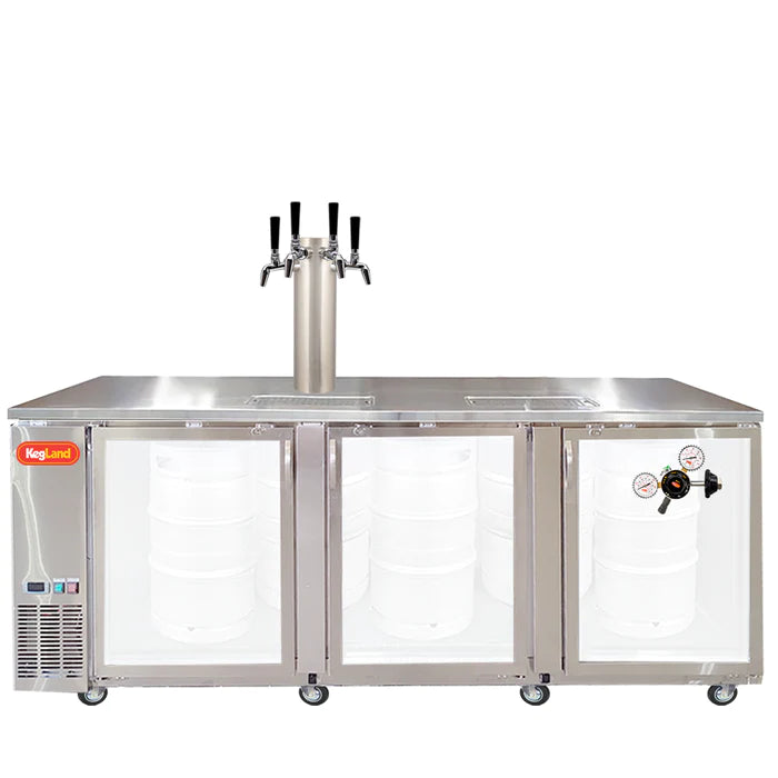 Grand Deluxe 3 Stainless Steel Three Glass Door Kegerator