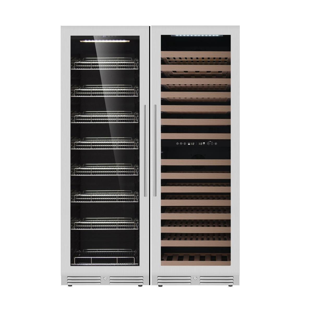 1800mm Height Upright Wine & Beverage Refrigerator Combo With Low-E Glass