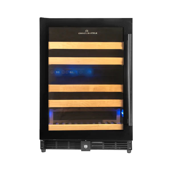 152 Litre Under Counter Glass Door Dual Zone Wine Fridge