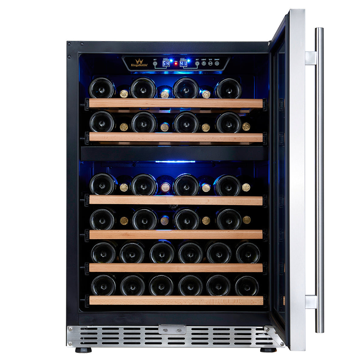 Under Counter Glass Door Dual Zone Triple Glassdoor Wine Fridge