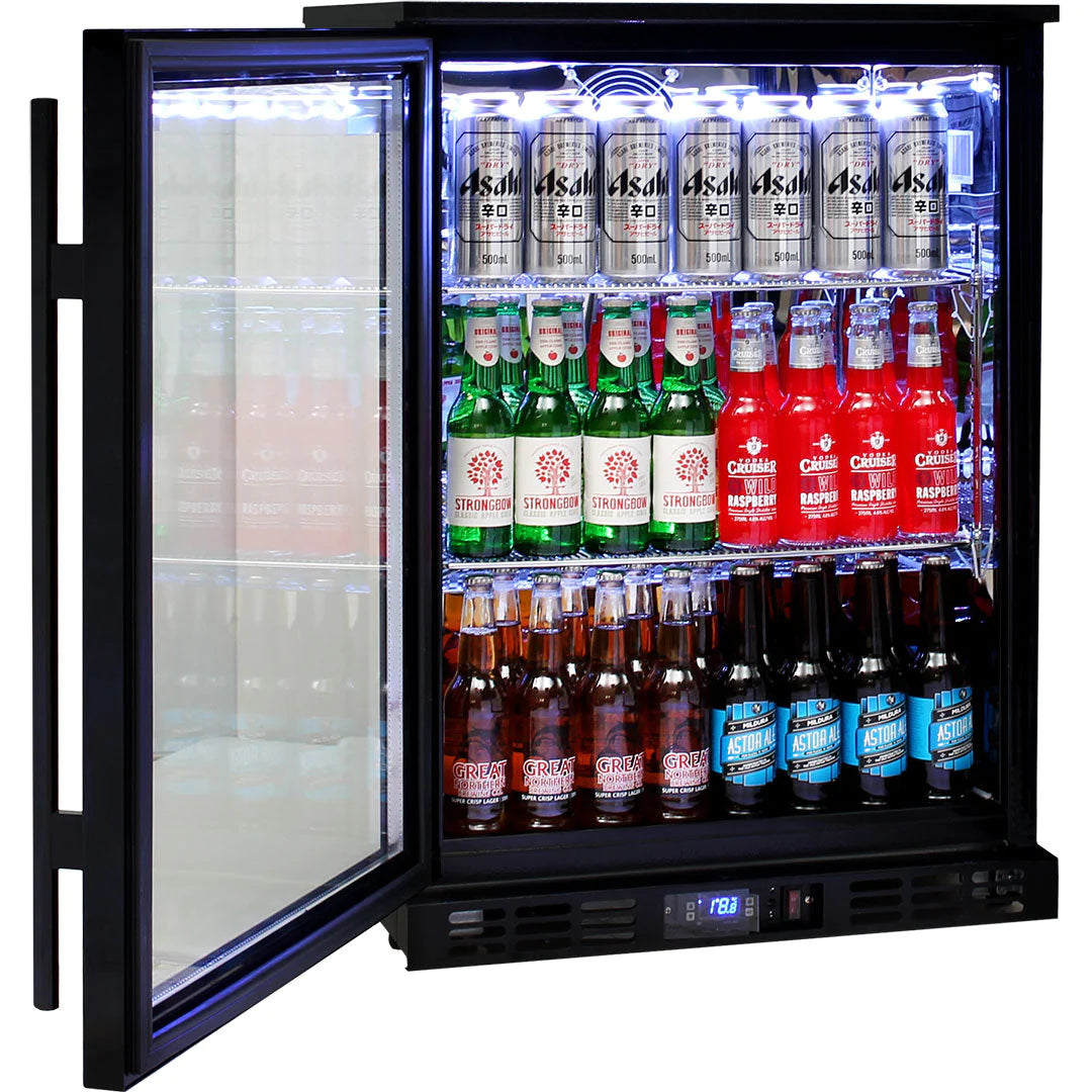 Rhino Night Club Multi Light Colored Black Bar Fridge