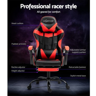 Artiss Red and Black Gaming Chair