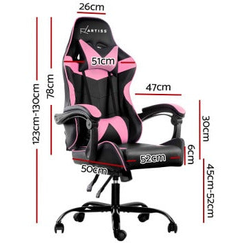 Artiss Pink and Black Gaming Chair