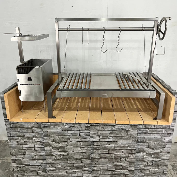 Tagwood BBQ Insert Style Argentine Santa Maria Wood Fire & Charcoal Grill without firebricks