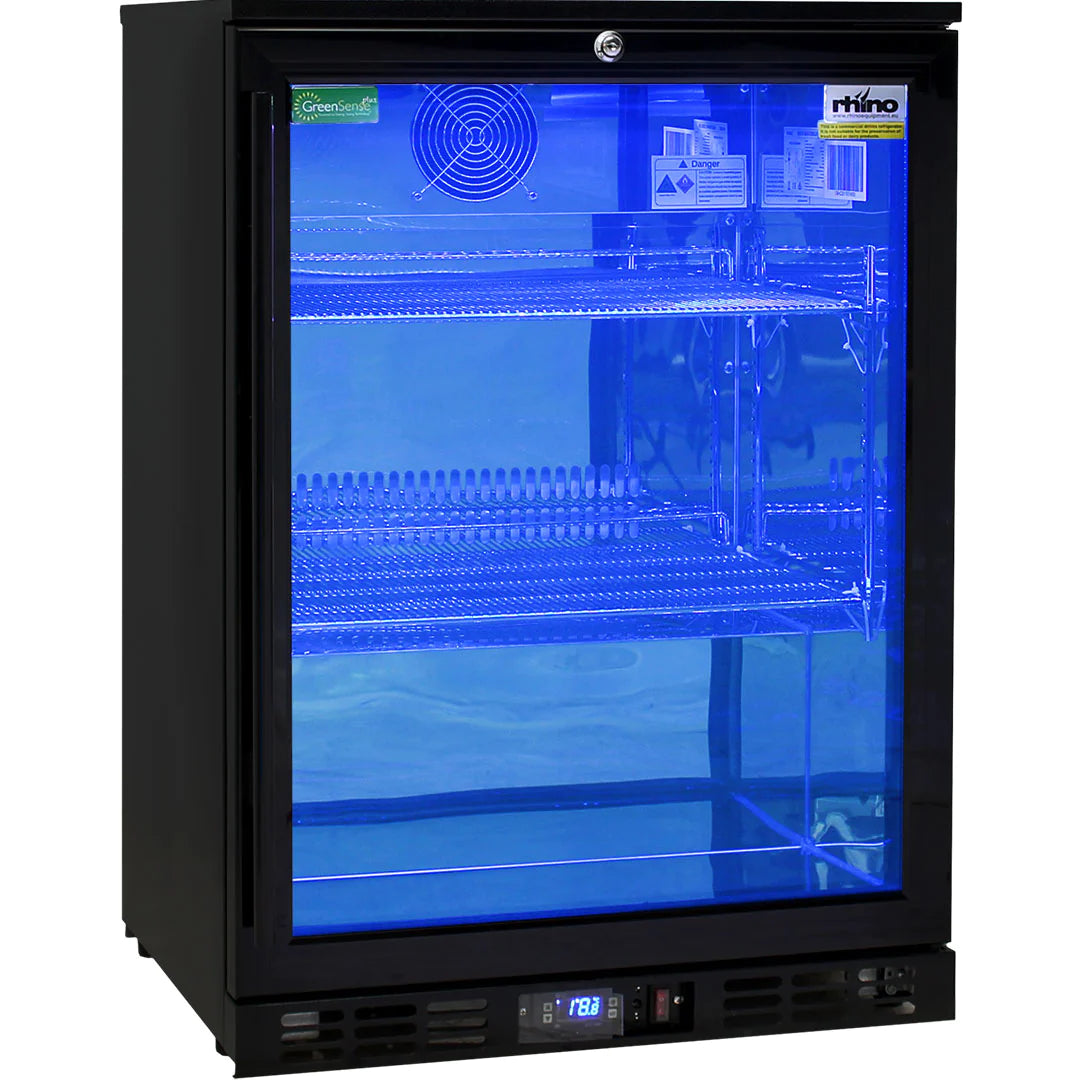 Rhino Night Club Multi Light Colored Black Bar Fridge