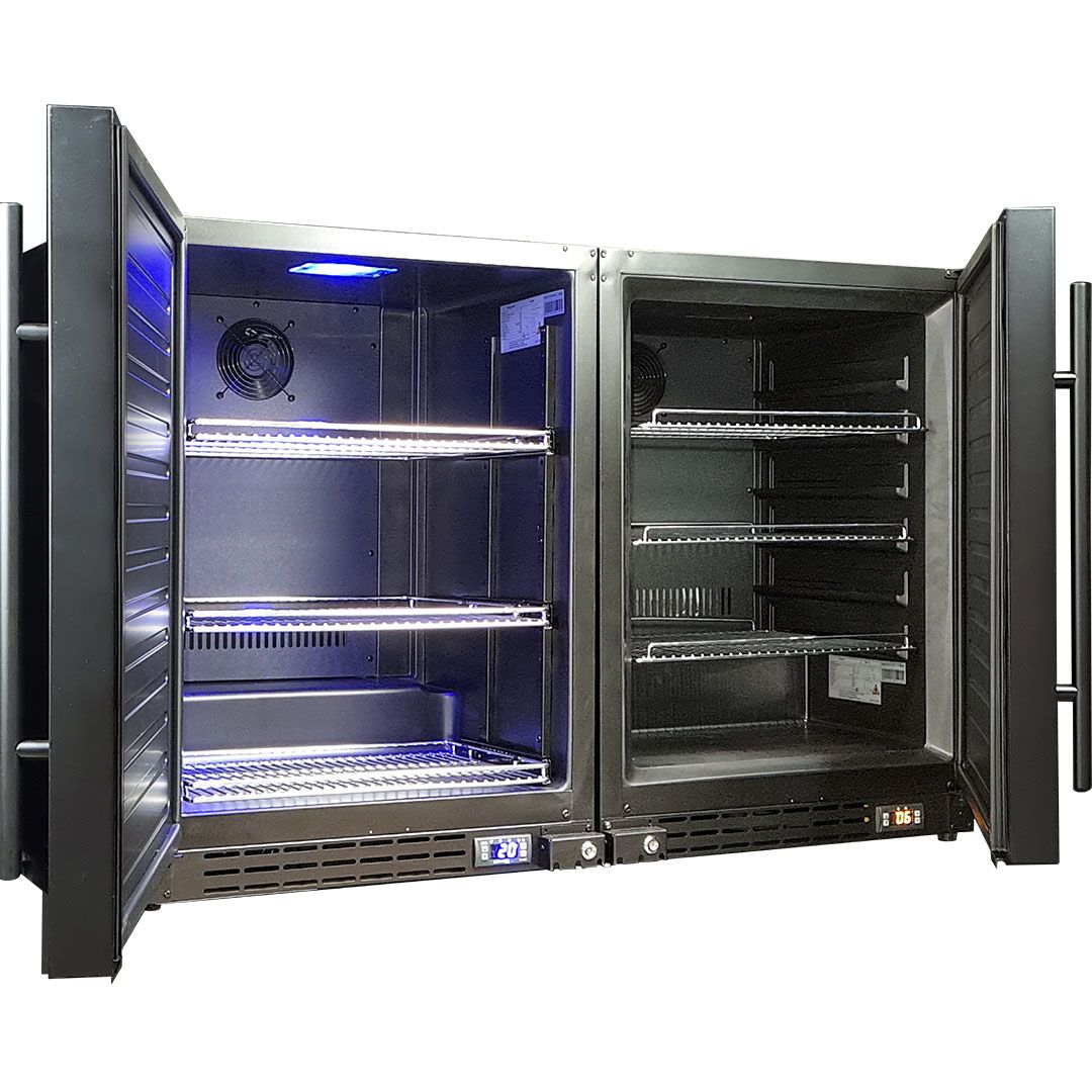 Schmick Black Under Bench Fridge and Freezer