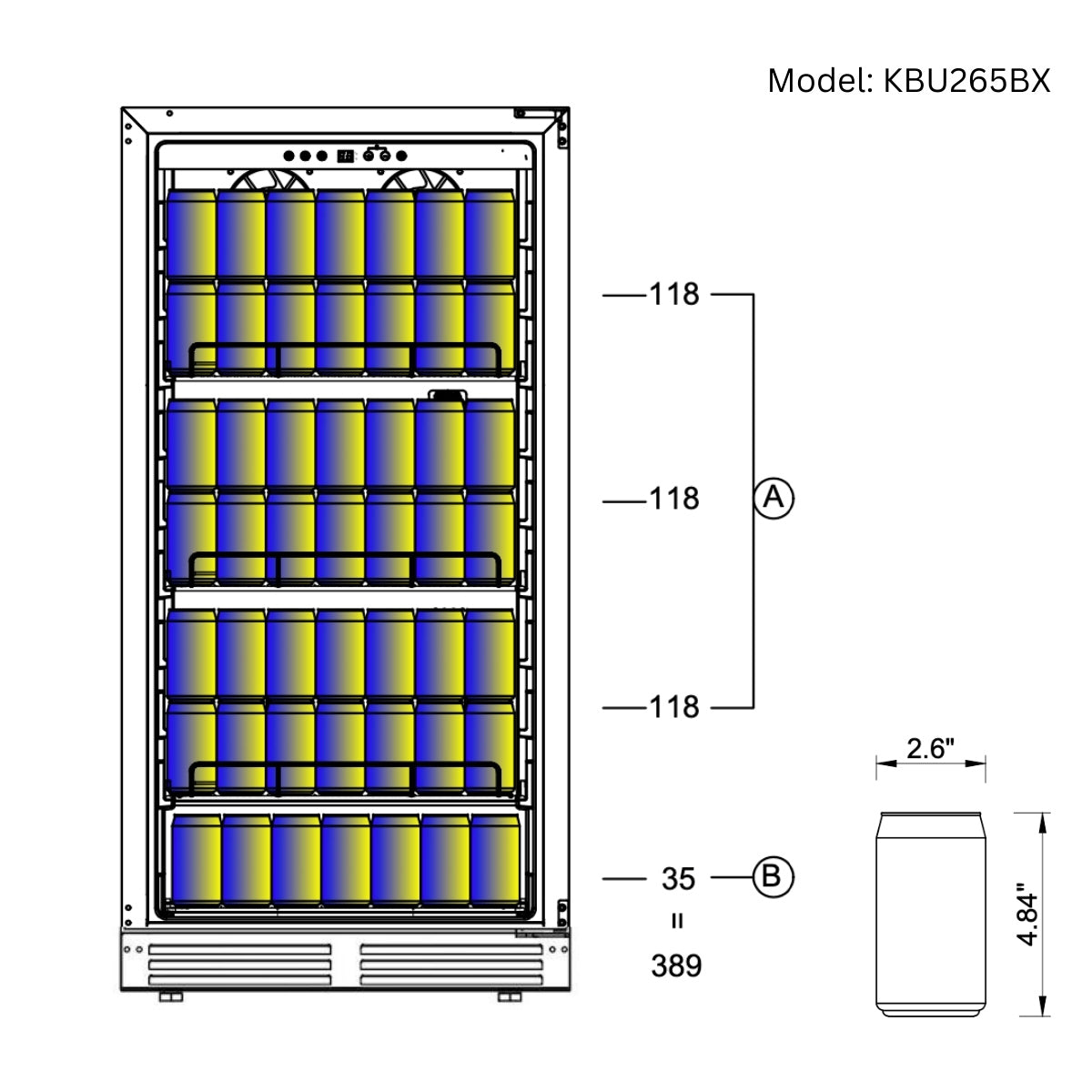 265 Litre Upright Glass Door Bar Fridge