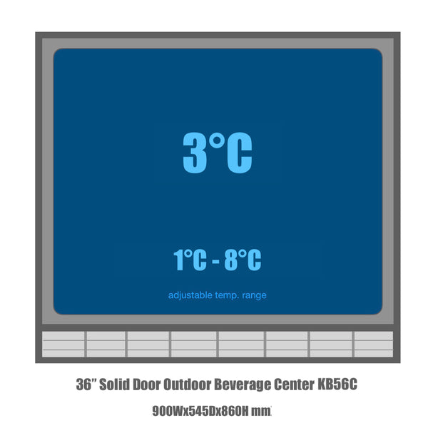 Heating Glass 2-Door Full Stainless Under Bench Beverage Fridge
