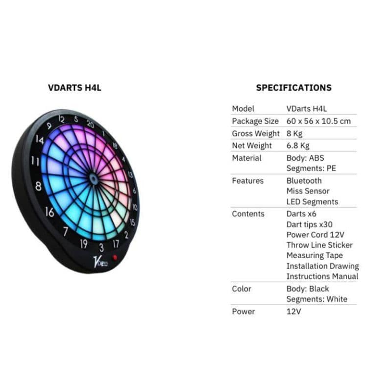 VDarts H4L Electronic Dart Board