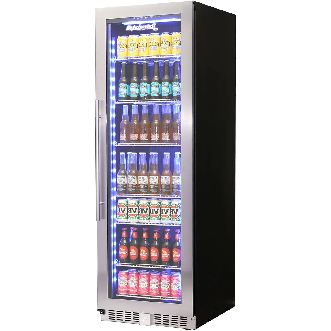 Schmick Glass Door Upright 405L Bar Fridge With Stainless Steel Door