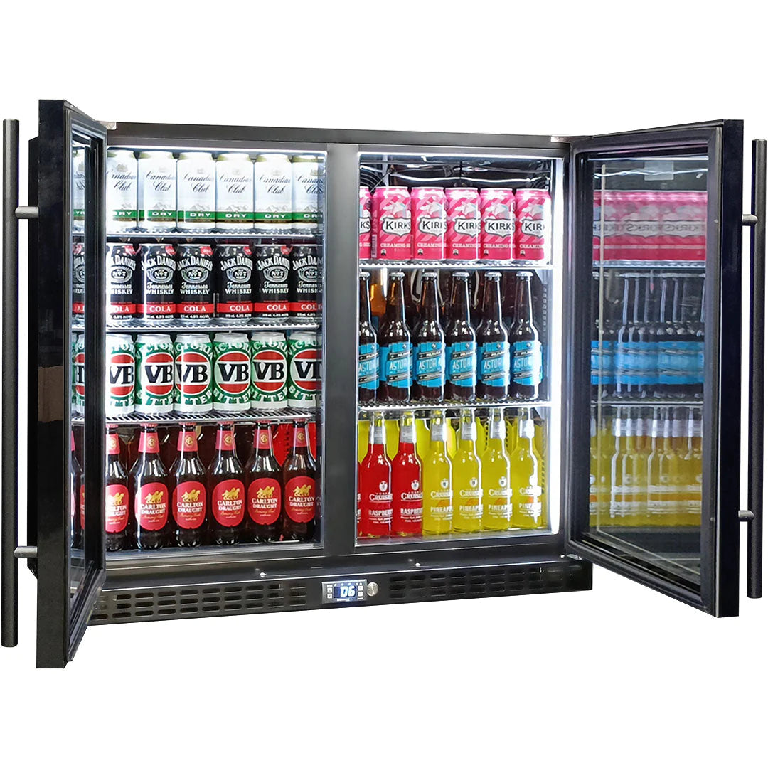 Schmick  Black Twin Heated Glass Door 233L Bar Fridge