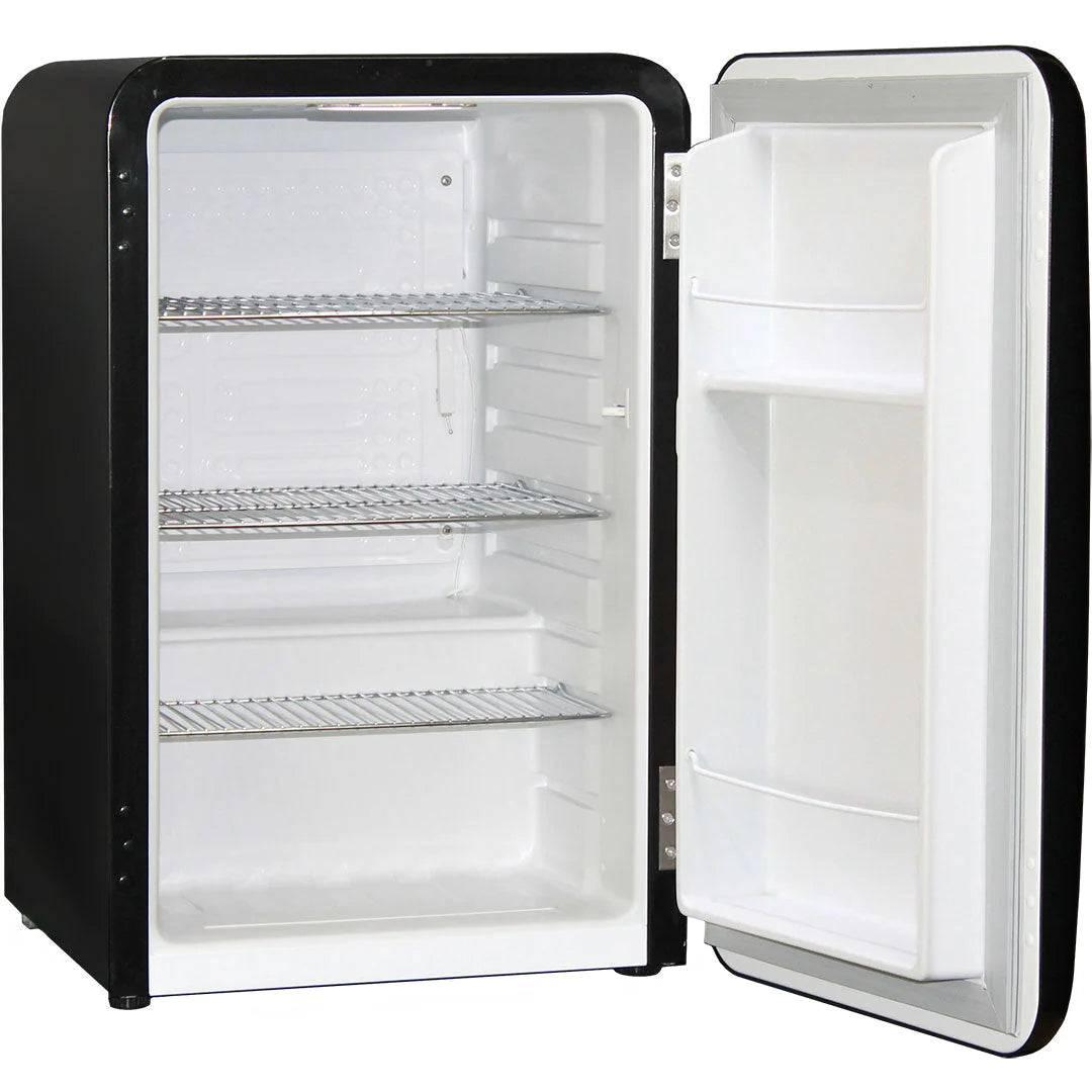 Black Rounded Quiet Running Energy Efficient Mini Bar Fridge