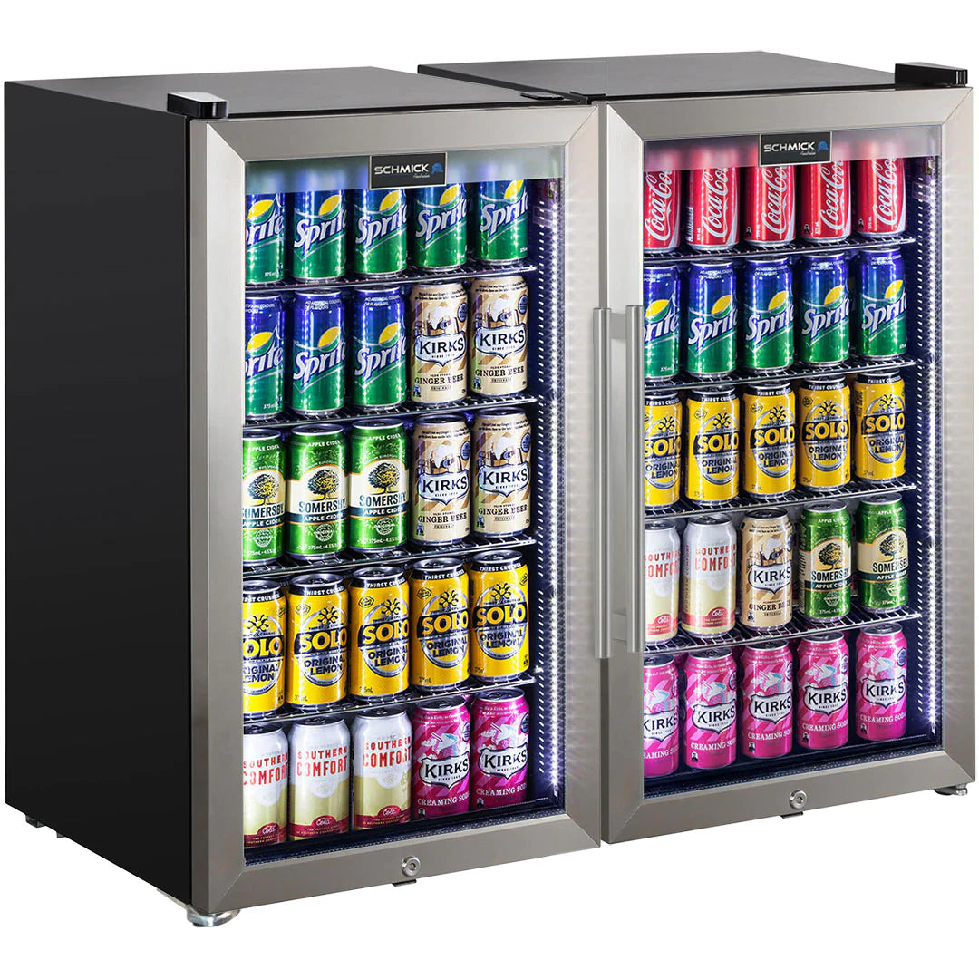 Schmick 2 Door Triple Glazed Alfresco 196L Bar Fridge Combo