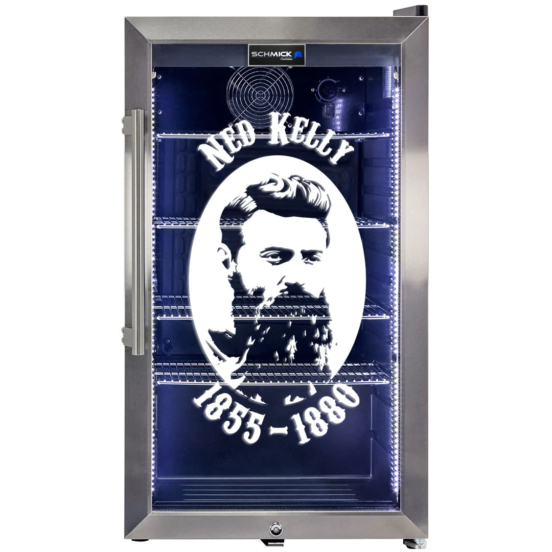 Ned Kelly Themed Alfresco LED 98L Bar Fridge