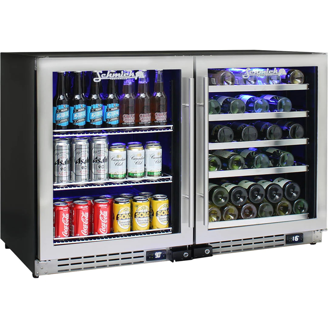 Schmick Under Bench 264L Beer And Wine Fridge Combo