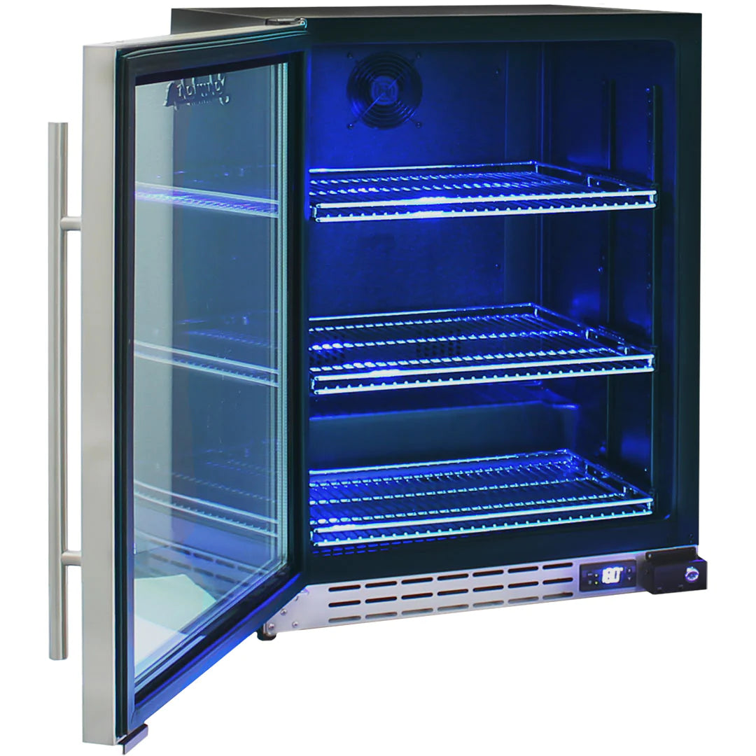 Schmick Under Bench Glass Stainless Steel Door Bar Fridge 132L