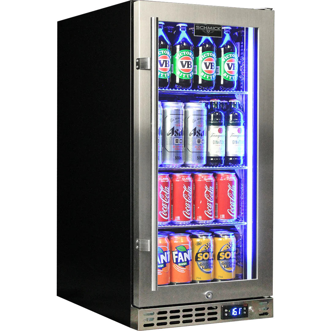 Schmick Black Quiet Front Venting Under Bench 101L Bar Fridge