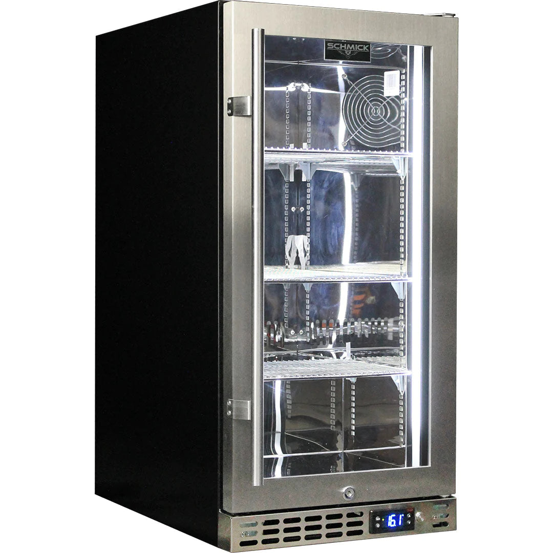 Schmick Black Quiet Front Venting Under Bench 101L Bar Fridge