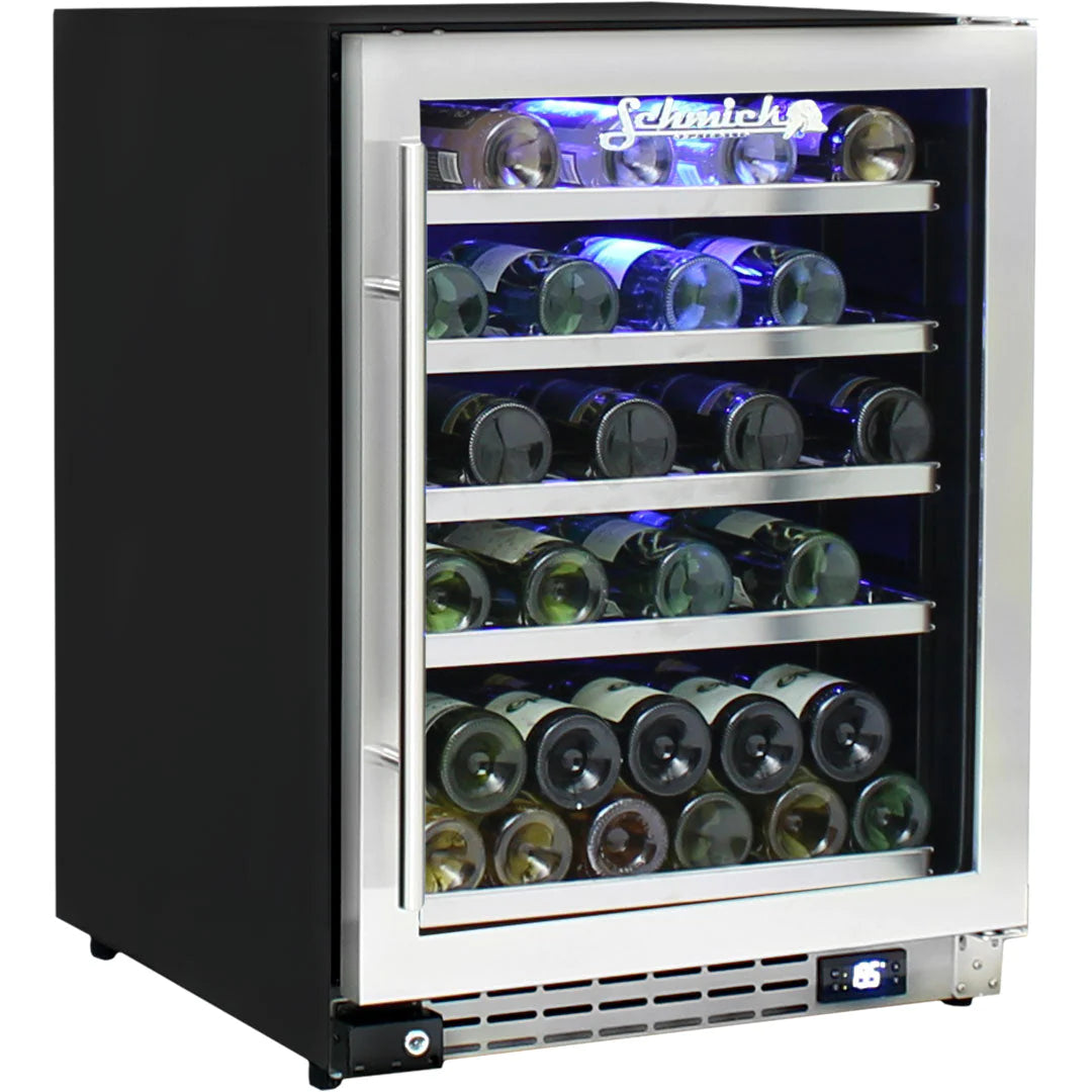 Schmick Under Bench Glass Door Wine Fridge Triple Glazed 132L