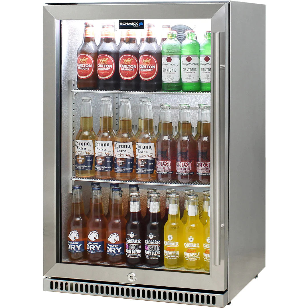 Schmick 304 Stainless Steel 118L Bar Fridge With Heated Glass