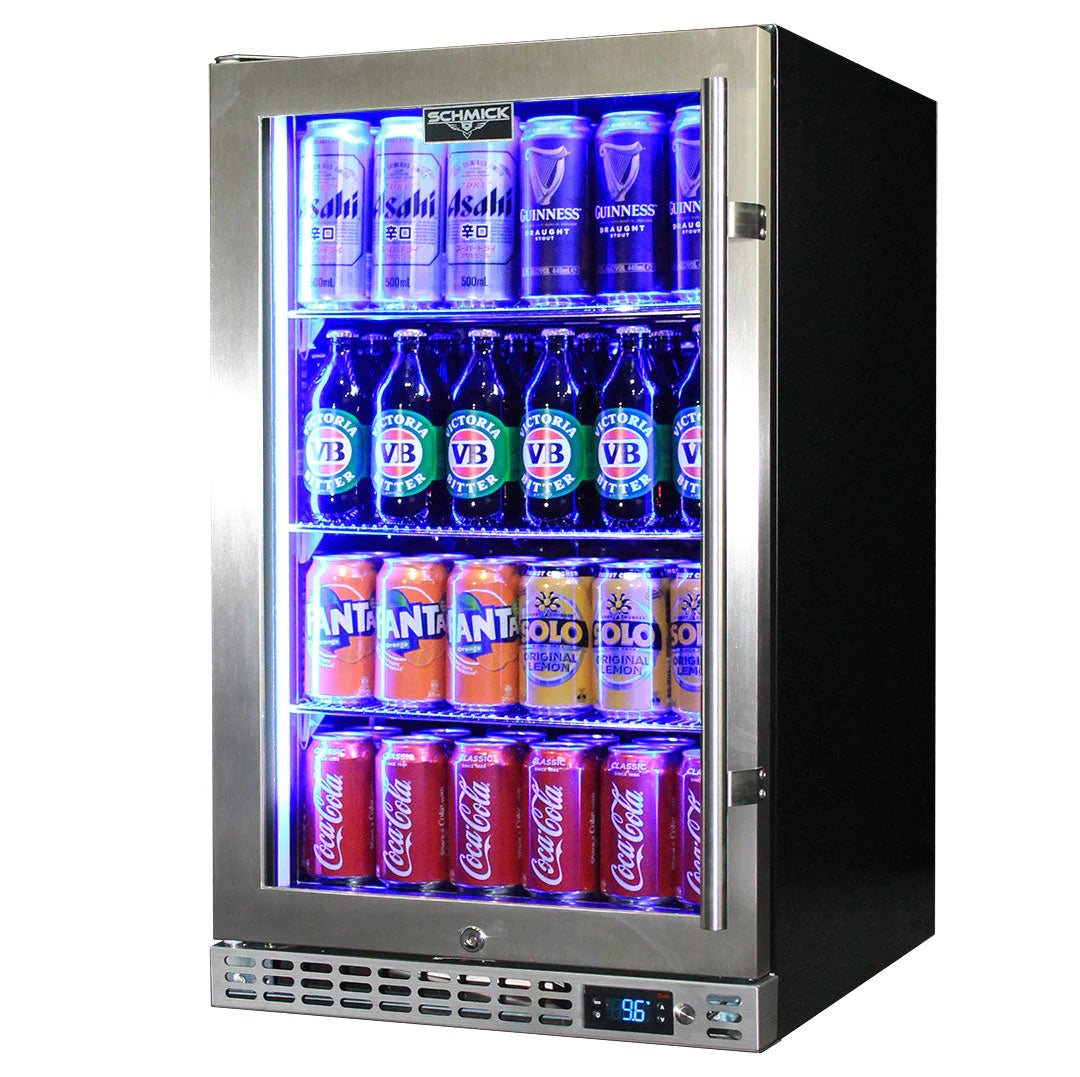 Schmick Stainless Front Venting Glass Door 132L Bar Fridge