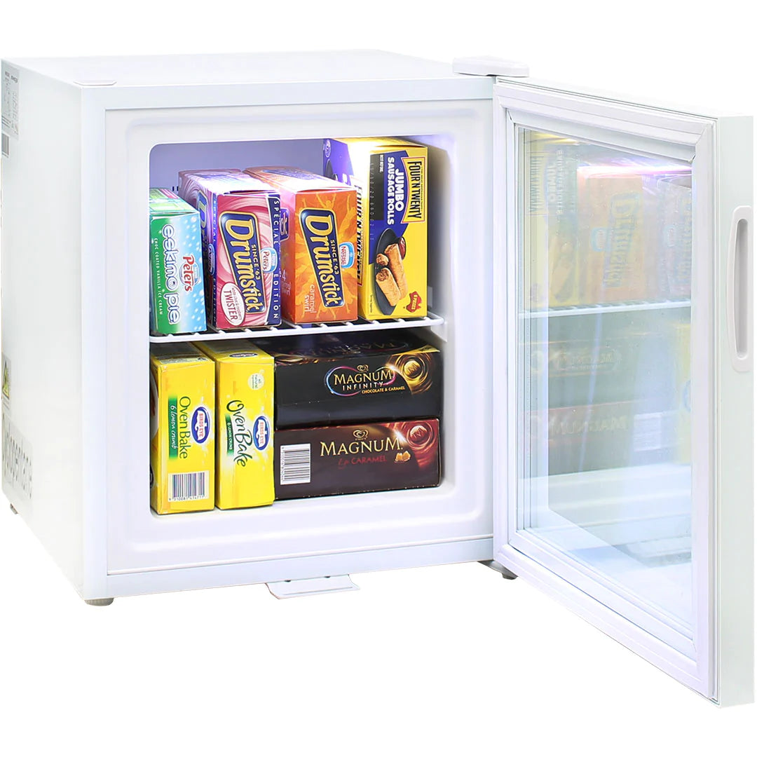 Mini White Glass Door Freezer 36L