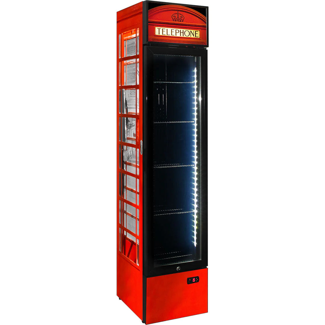 Telephone Box Design 160L Upright Bar Fridge