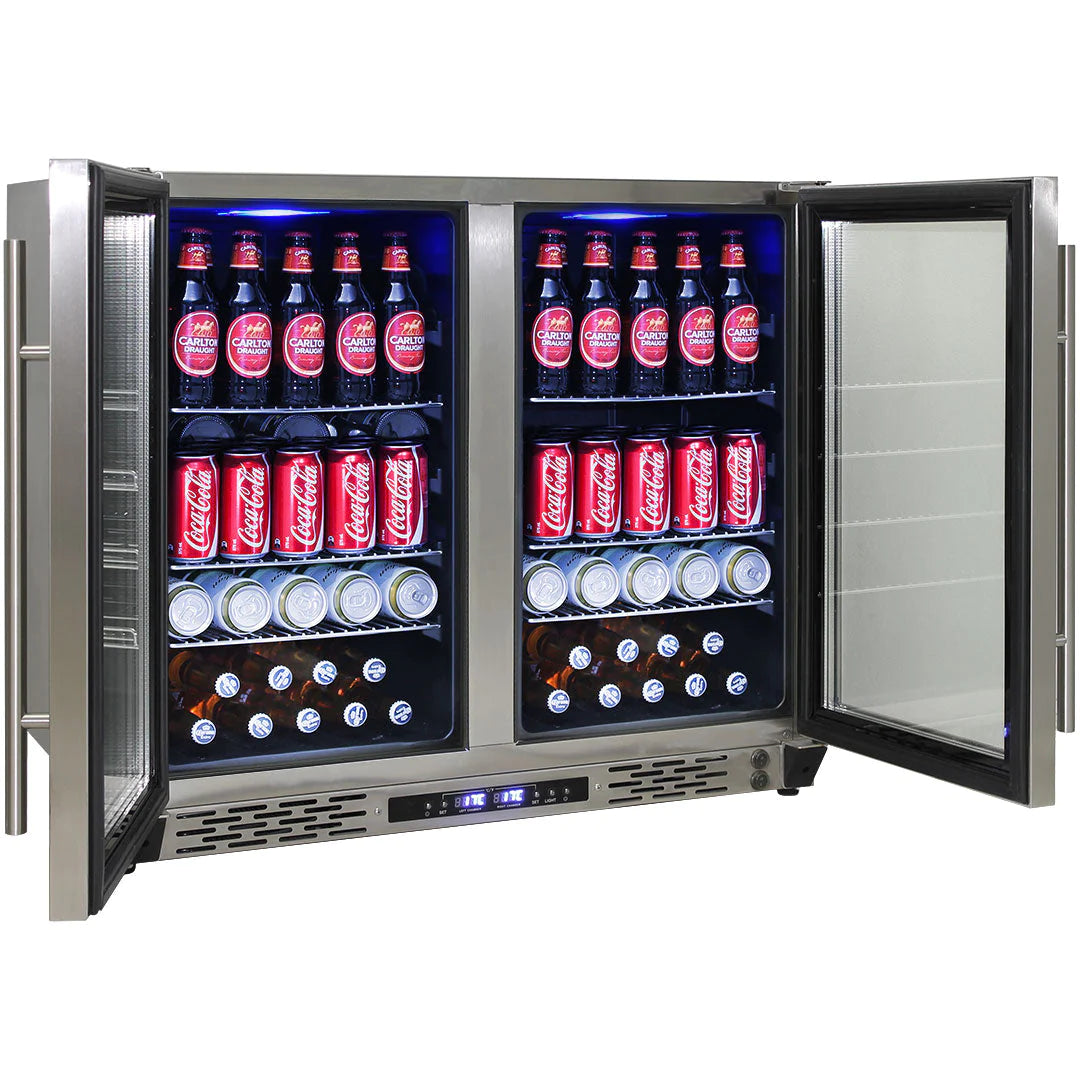 Schmick Twin Zone Strainless Steel Beer And Wine Fridge 190L