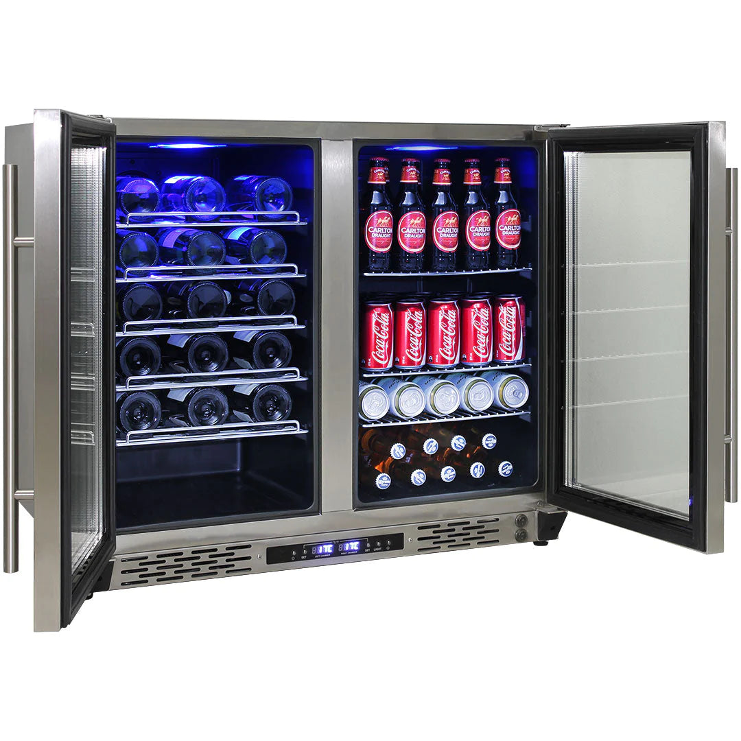 Schmick Twin Zone Strainless Steel Beer And Wine Fridge 190L