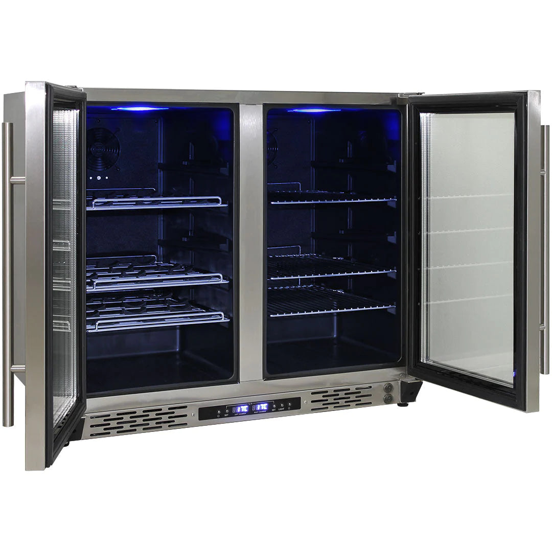 Schmick Twin Zone Strainless Steel Beer And Wine Fridge 190L